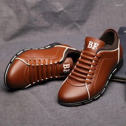 Casual Shoes Men Breathable Pu Leather Business Man Sneakers British Work Footwear Size 38-48 Flat Sapato Social Masculino