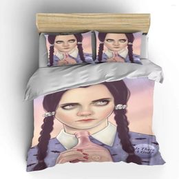 Bedding Sets 10 Sizes Scary Wedne-sday Pattern 3 Piece Setking Size Double Bed Set Microfiber Or Polyester Duvet Cover