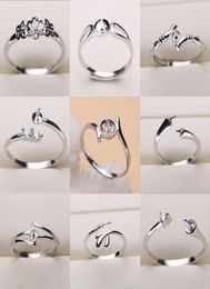 Pearl Ring Settings 925 Sterling Silver Ring Settings 9 Styles DIY Ring for Women Adjustable Size Jewelry Settings Gift Statement 6023094