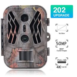 Outdoor Trail Camera 50MP 4K HD Night Vision Trap Game Infrared Induction Triggered Po Video Waterpoof Wildlife Scouting Cam 240426