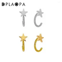 Backs Earrings DPLAOPA 925 Sterling Silver Gold Plain Star Sun Earcuff Piercing Cuff Earring Women Fine Jewelry No Clips Jewels