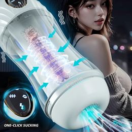 Automatic Sucking Male Mastubator Blowjob Masturbation Equipment Machine Sex Toys Adult Goods for Men Man Masturbators Cup 240430