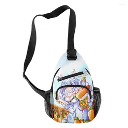 Waist Bags Cartoon HOLOLIVE VTuber Usada Pekora Crossbody Chest Oxford Waterproof Boys/Girls Sports Travel Bag 3D Print Shoulder