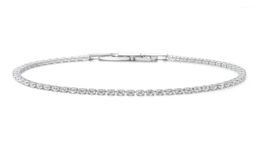 Charm Bracelets Simple One Row Tennis Bracelet White Gold Filled Thin Czech Dril Women039s 185cm728quot5335584