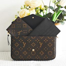 Top Quality Cross body Tote Envelope Bag 3piece Multi Felicie Pochette Chain Bags Women Men Messenger Luxury Designer Purse Brown Flower Leather Handbags