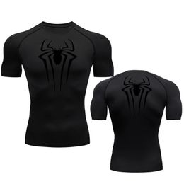 Summer Mens TShirt Short Sleeve Compression Shirt Quick Dry Breathable Fitness Top Sports Black Sportswear Tshirt 4XL 240423