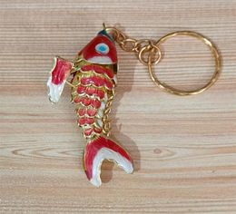 10pcs 6cm Vivid Swing Enamel Cute Fish Keychain Wedding Favours gift for guests Goldfish Koi Fish Charms for Keychains Keyring with3283087