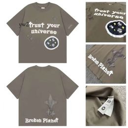 BROKEN PLANET 1:1 Good Quality Designer Foam Letter Print High Street Loose Casual Versatile Trendy Men's and Women's Short Sleeved T-shirt 1540