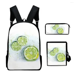 Backpack Hip Hop Youthful Lemon 3D Print 3pcs/Set Student Travel Bags Laptop Daypack Shoulder Bag Pencil Case
