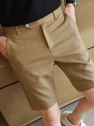 Men's Shorts 2024 Summer Men Cotton Solid Casual High Quality Business Social Bermudas Loose Luxury Khaki Joggers B17