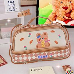 Cosmetic Bags Dog Travel Wash Bag Pencil Case Bear Cartoon Makeup Hanging Toiletry Korean Storage Women