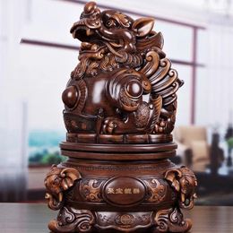 Decorative Figurines Chinese Resin Lucky Money Pixiu Statue Ornaments Opening Gifts Living Room Porch Countertop Decorations Home
