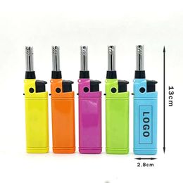 Custom Short Size Refillable Kitchen Gun Lighter Feuerzeug Without Gas Stove Igniter BBQ Lighters Butane Without Gas Candle Lighter