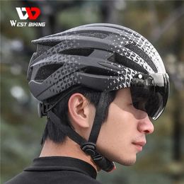 WEST BIKING Men Women Ultralight Cycling Helmet With LED Taillight MTB Road Bike Bicycle Motorcycle Riding Ventilated Safely Cap 240428