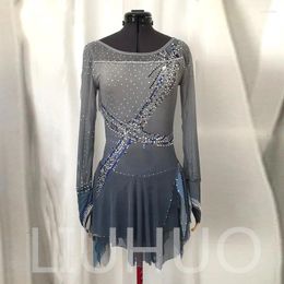 Stage Wear LIUHUO Ice Figure Skating Dress Girls Gradient Women Teens Stretchy Spandex Competition Wholesale