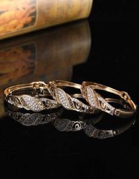 3 Pcs Gold Color Full Rhinestone Cuff Bracelet Bangle for Women Arabic Ethnic Wedding Party Jewelry Morocco Bridal Gift Q07193550457