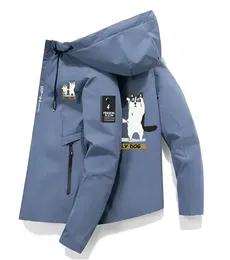 Men's Jackets Fun Little Dog Pattern Print Fashion Zipper Jacket Outdoor Loading Casual Clothing Windbreaker Coats Spring Autumn