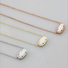 Designer Kendrascott Necklace for Woman Jewlery Instagram Simple Oval White Shell Pendant Short Necklace Neckchain Collar Chain