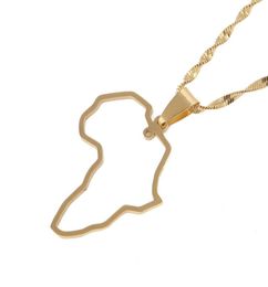 Gold Plated Stainless Steel African Map Pendant Necklace Jewellery Map of Africa Continent Jewelry2027152