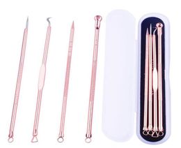 Rose Gold Needles Acne Pimple Needle Blackhead Remover Acne Treatment Black Mask Extractor 4pcsset gift 2874916