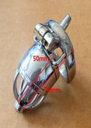 Newest design Full length 70mm Stainless Steel Small Men Penis Lock Device with Catheter 2.75" Short Cock Cage For BDSM6863042