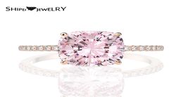 Shipei 925 Sterling Silver Radiant Pink Greated Moissanite Diamonds Gemstone Wedding Fine Jewelry Engagement Rose Gold Rings J01126616705