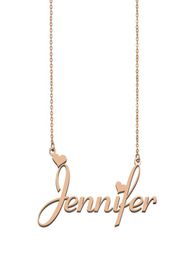 Jennifer name necklaces pendant Custom Personalised for women girls children friends Mothers Gifts 18k gold plated Stainless 7252029