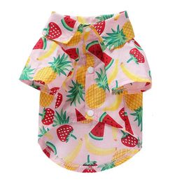 Summer Dog Shirt Breathable Puppy Outfit Fruit Print Pet TShirt Soft Apparel For 240428