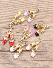 50PCS Enamel Ballet Shoes Charms 1727mm Ballerina Dance Charm Good For DIY Craft Jewellery Making 8 colors8409065