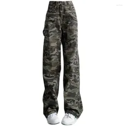 Women's Jeans High Waisted Cargo Pants For Women Vintage Camouflage Girl Denim Mop The Floor Tide Loose Clothing