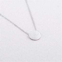 Fashion Brushed Round Circle Necklace Pendant Goldcolor silver plated Necklace for women gift Whole3336420