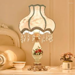 Table Lamps LED Lamp Night Desk Light Tiffany Luxury Bedroom Bedside Decorative European Mediterranean Warm Living Room Study Lighting