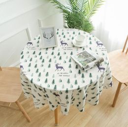 Tablecloths table cloth Round Tables 60 Inch15M Christmas tree ornaments Printed Indoor Outdoor Camping Picnic Circle Table Clo1840148