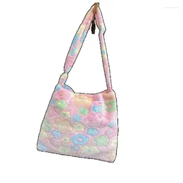 Shoulder Bags Cartoon Flower Soft Plush Bag Adjustable Strap Lady Crossbody