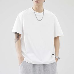 Sleeved Men's Short T-Shirt 2024 Summer New Loose Fashion Brand Round Neck Letter Printed Top Stylish Casual And Simple