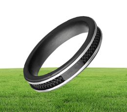 Fashion Black Colour Band Rings Women or Mens Titanium stainless steel Big size Jewellery Size 6 to 1223512339823841
