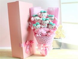 Cartoon Rabbit Dog Plush Toy Creative Flower Bouquet Home Decoration Valentine039s Day Christmas Graduation Gift 2204069827038