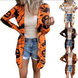 New Halloween Themed Printed Jacket with Cardigan for Women