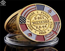 24k 70th Anniversary Gold Plated Souvenir Coin Craft Arromanches Normandie War Military Challenge Collectibles2704549