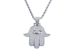 FashionHamsa hand pendant necklaces for men women Hand of Fatima diamonds necklace Judea Arab Religious Protector jewelry real go4896112