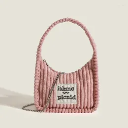 Evening Bags Corduroy Designer Handbags Mini Totes Purses Fashion Girls Cute Letters Chain Shoulder For Women Crossbody