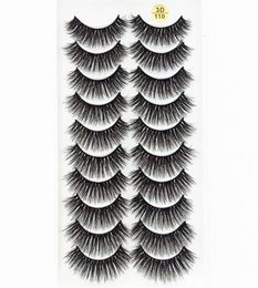 2019 NEW 10 pairs 100 Real Mink Eyelashes 3D Natural False Eyelashes Mink Lashes Soft Eyelash Extension Makeup Kit Cilios 1109681006