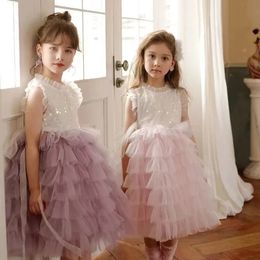 Fashion Baby Girl Princess Dress Puffy Yarn Children Cake Vestido Sequin Tutu Dress Skirt Festival Birthday Party Wedding 2-12Y 240516