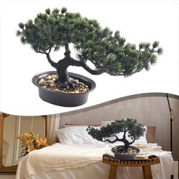 Decorative Flowers Fake Green Plants Artificial Plant Bonsai Welcoming Pine Low Maintenance Suitable For Casement Office And Desk