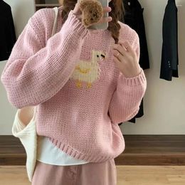 Women's Sweaters Hsa Korean Sweet And Cute Duck Thick Wool Knitted Tops For Women In Autumn Winter Style Small Short Pullovers