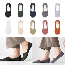 Men's Socks Breathable Invisible Soft Cotton Bottom Seamless Thin Solid Color Ice Silk Sock Summer