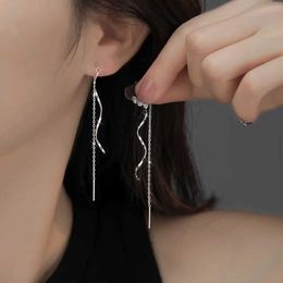 Dangle Chandelier Accessories for Women Long Tassel Threader Earrings for Women Wave Shaped Simple Long Chain Earring Wedding Party Jewelry Gift