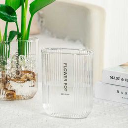 Planters Pots Nordic Plastic Vase Home Flower Arrangement Transparent Flower Bottle Modern Minimalist Hydroponic Desktop Ornament