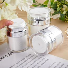 Storage Bottles Portable 15/30/50ml Airless Pump Jar Empty Acrylic Cream Bottle Refillable Cosmetic Easy To Use Container Travel Makeup Tool