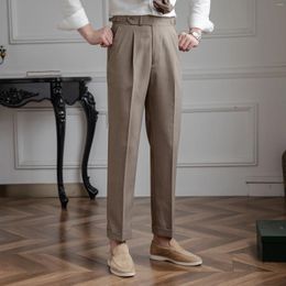 Men's Pants Summer Breathable Thin Retro High Waist Niche Naples Light Luxury Casual Trendy Men